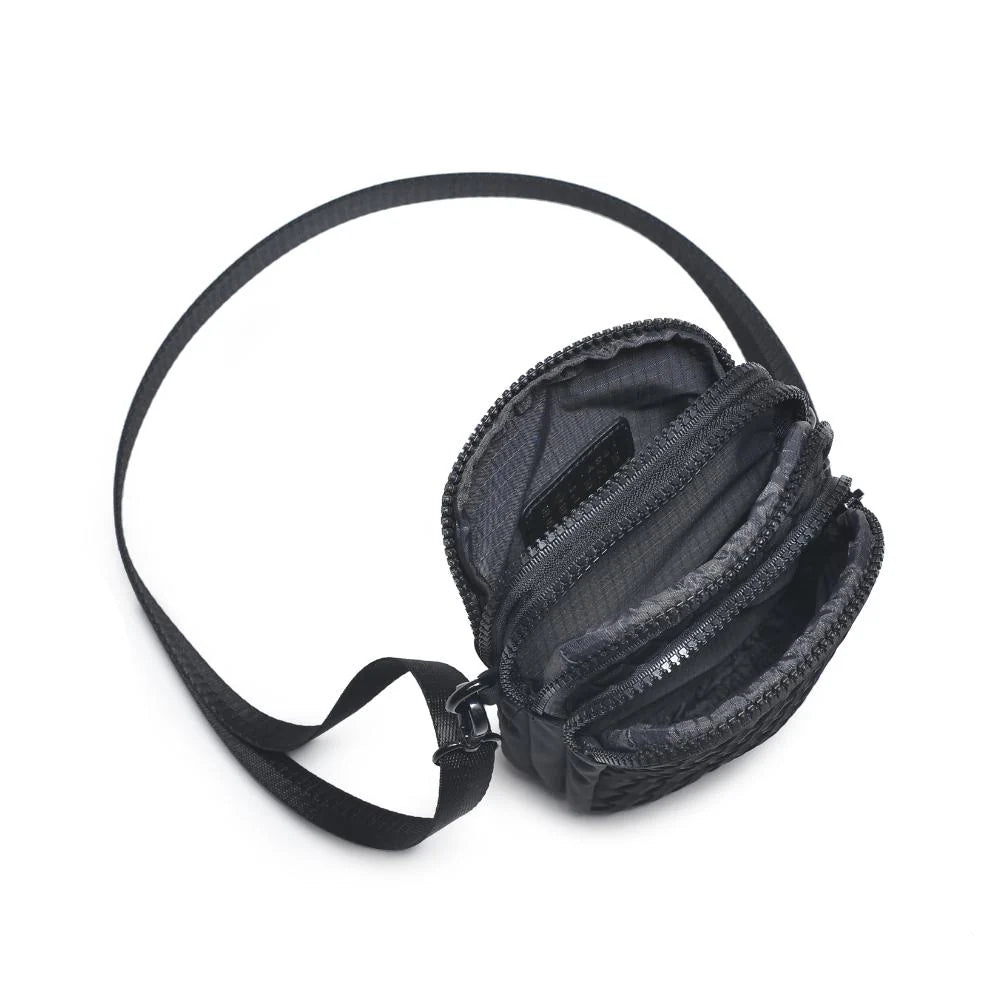 Quilted 3-Zip Phone Crossbody Bag