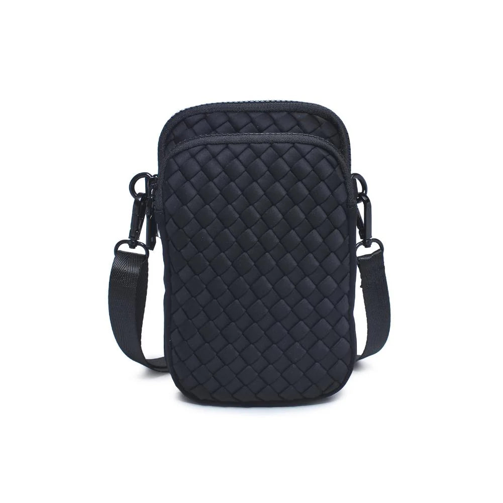 Quilted 3-Zip Phone Crossbody Bag