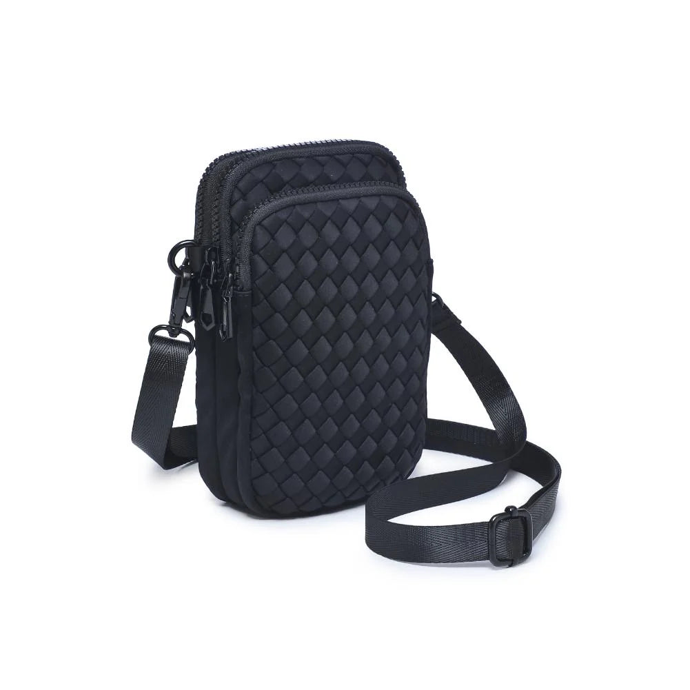 Quilted 3-Zip Phone Crossbody Bag